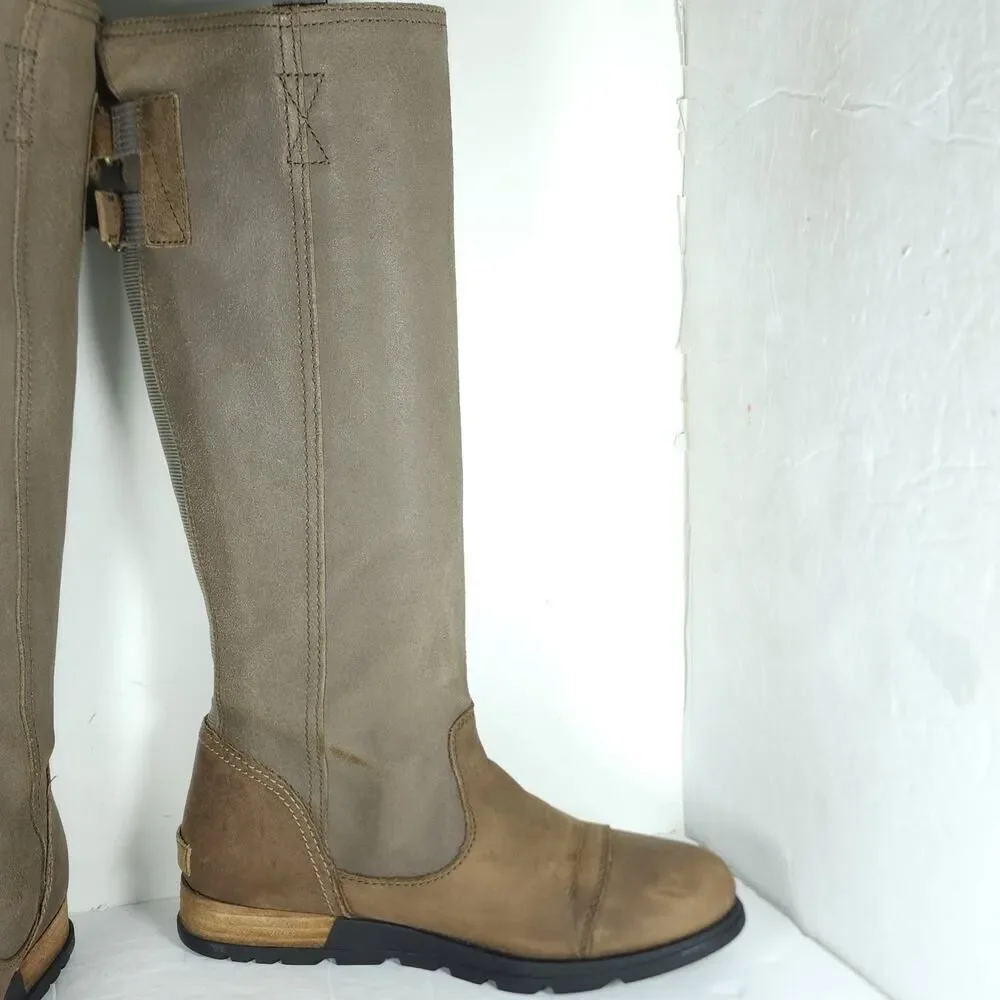 Sorel Women's Major US 7 Tobacco Full Grain Suede Leather Pull On Tall Boots